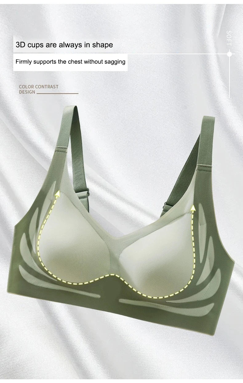 1/2Pcs/Set Women Push Up Bras Seamless Comfortable Angel Wings Bras Set Trendy Soft Breathable Underwear Female No Wire Lingerie