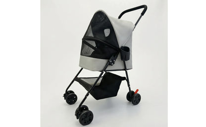 Pet Stroller with Cup Holder Collapsible Pet Stroller with Storage Basket Compact Portable for Small Dogs, Outdoor Walks, Travel