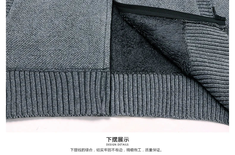 Premium Thick Chenille Fabric Warm New Brand Casual Fashion Stand Collar Men Jacket Streetwear Zipper Autumn Winter Coats
