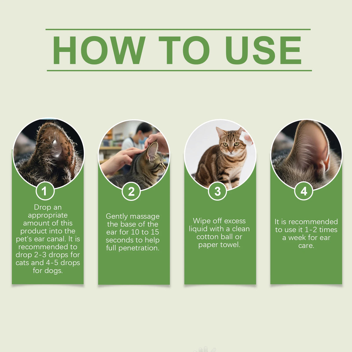 Pet Care Ear Drops Gently Cleaning Earwax Eliminating Odors Reducing Mite Infection Relieve Itching and Discomfort Pet Ear Fluid