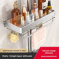 YM No-Drill Installation Bathroom Showerhead Storage Rack Tray Rain Shower Rod Holder Lift Bracket for Bathroom Organization