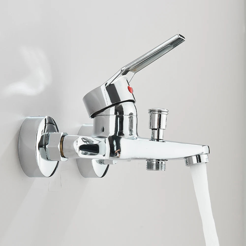 Black Bathroom Shower Faucet Set Bathtub Tap Wall Mounted Hot Cold Mixer Crane Shower Systems With ABS Handheld Shower