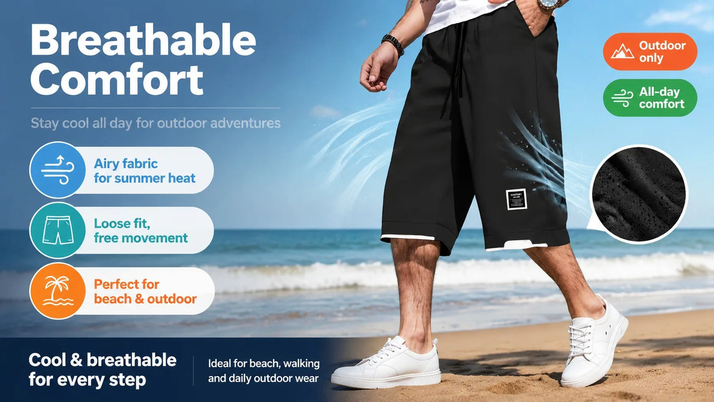 Plus Size Large Men's Shorts 2025 Summer New Trendy Loose Men's Sports and Casual Pants Jorts Baggy Cargo Mens Luxury Brands Man