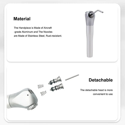 ELIJAH Dental Air Water Spray Gun Triple 3 Way Syringe Handpiece with 2 Nozzles Tips Tubes For Dental Lab Silvery Available