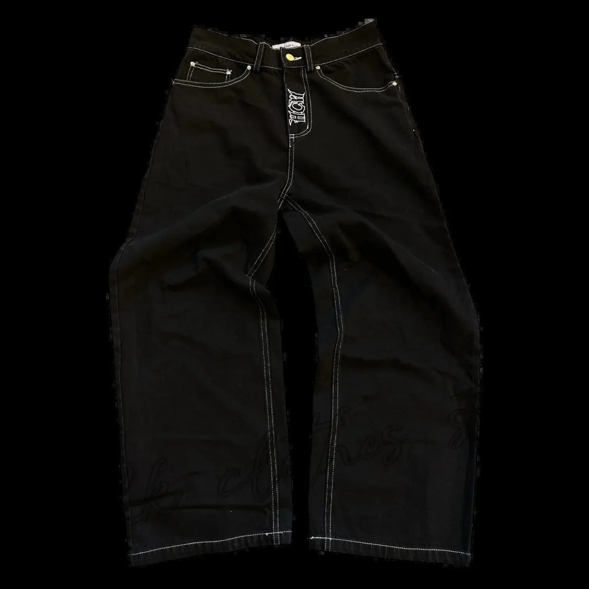 2025 New Prints Jeans Men Streetwear Baggy Wide Leg Jeans Korean Fashion Drapes Straight Casual Loose Denim Cargo Pants