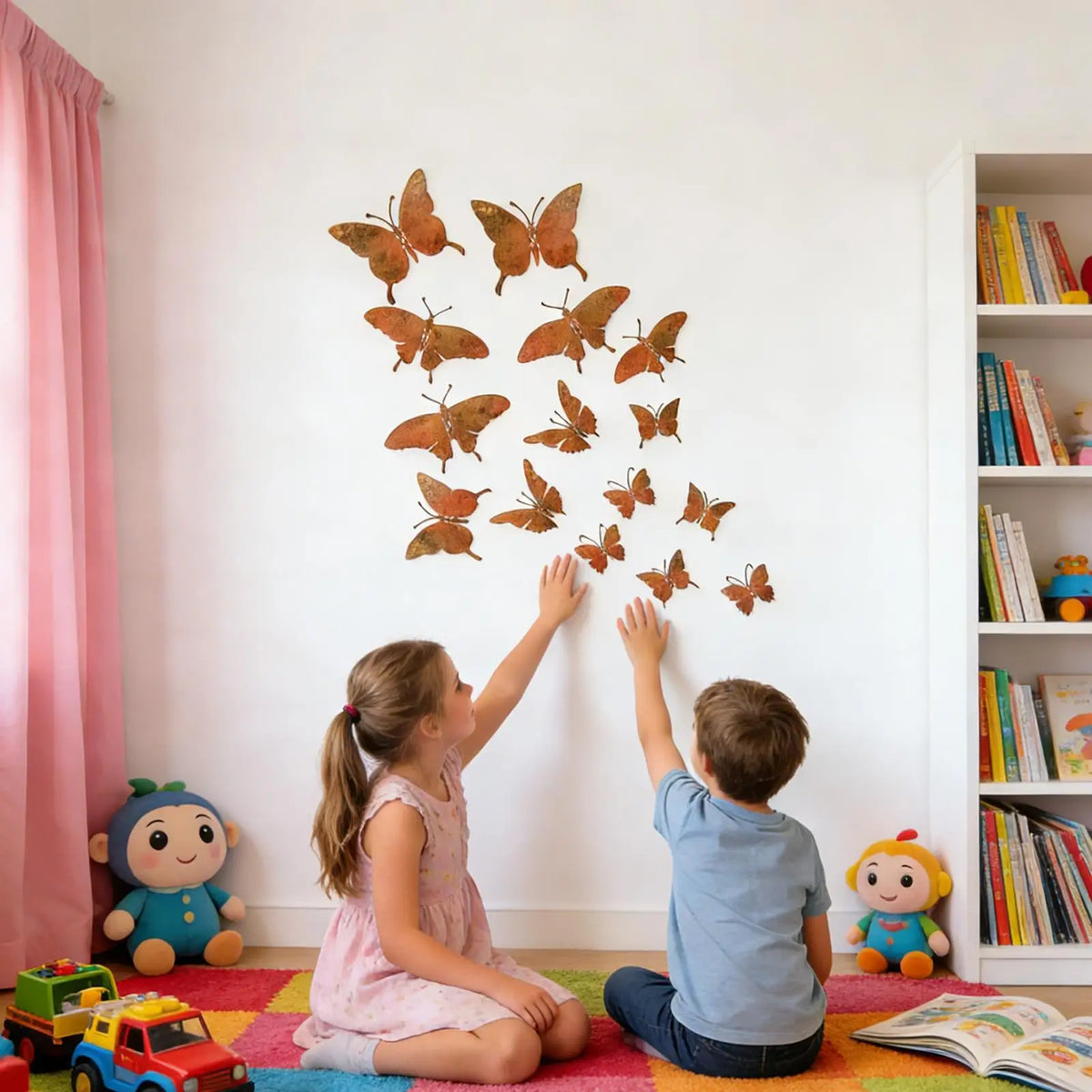 Metal Butterfly Wall Decor 15 Piece Set Aesthetic Wall Art for Girls Room Bedroom Nursery Bathroom Garden Outdoor Party Decor