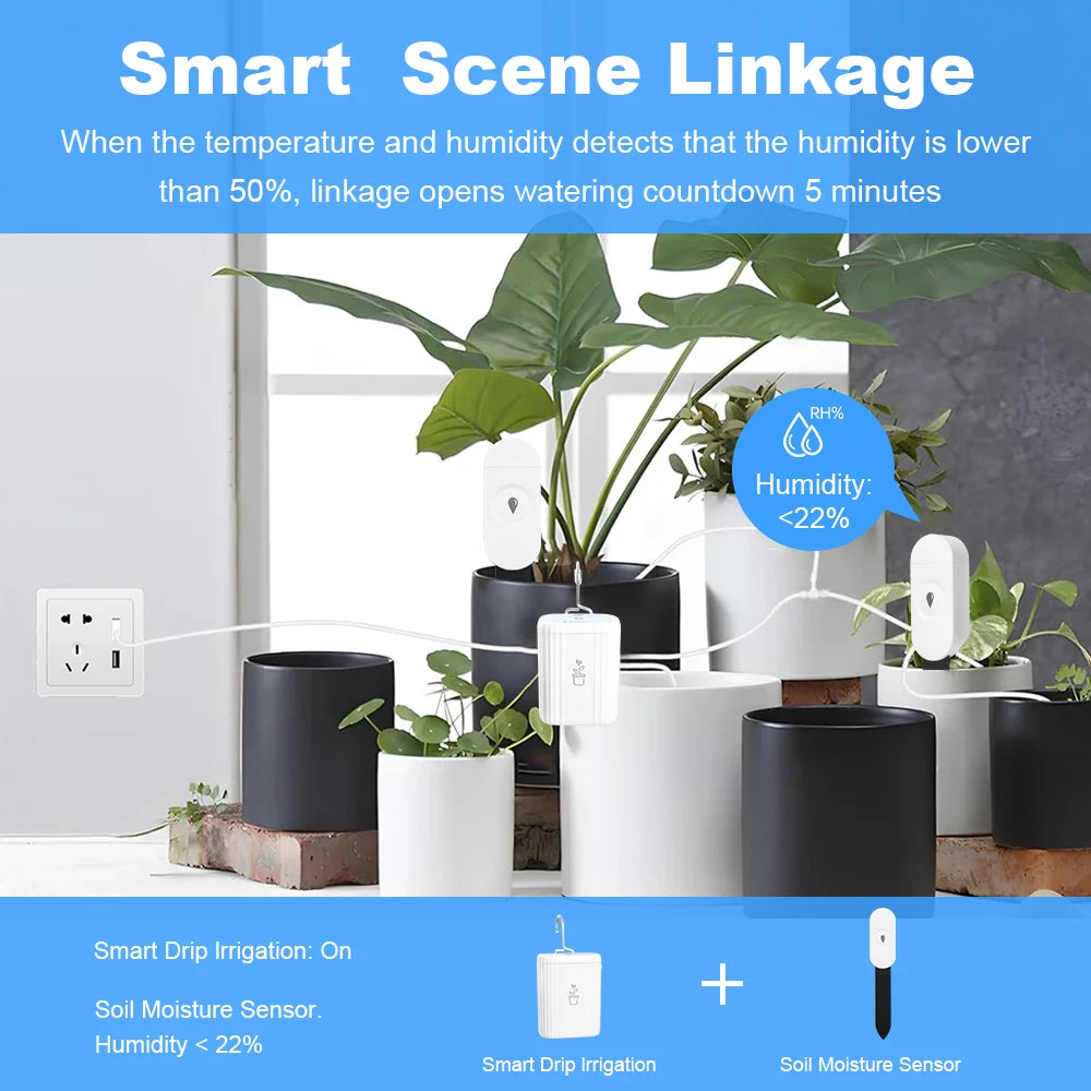 WiFi Intelligent Watering Device Timed Automatic Drip Irrigation System Remote APP Control Auto Watering for Indoor Plants