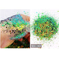 5g/BagGlitter Chameleon Nail Flakes Iridescent Chameleon Nail Powder Holographic Laser Colorful Nail Sequins 120 Colors Mix Size