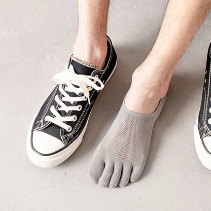 5 Pairs Invisible Toe Socks Summer Thin Cotton Mesh Shallow Mouth Soft Elastic Breathable Deodorant Cool 5 Finger Socks Sokken