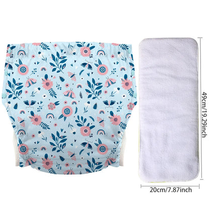 Ice Silk Adult Cloth Disaper Waterproof Old Man's Diaper Pants Reusable Diapers Trouser Pocket Anti-leak Breathable Nappy Pads