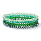 4Pcs/set Shinning Crystal Beads Elastic Bracelet Bohemian Faceted Colorful Crystal Glass Beaded Bracelet Bangles Set For Women