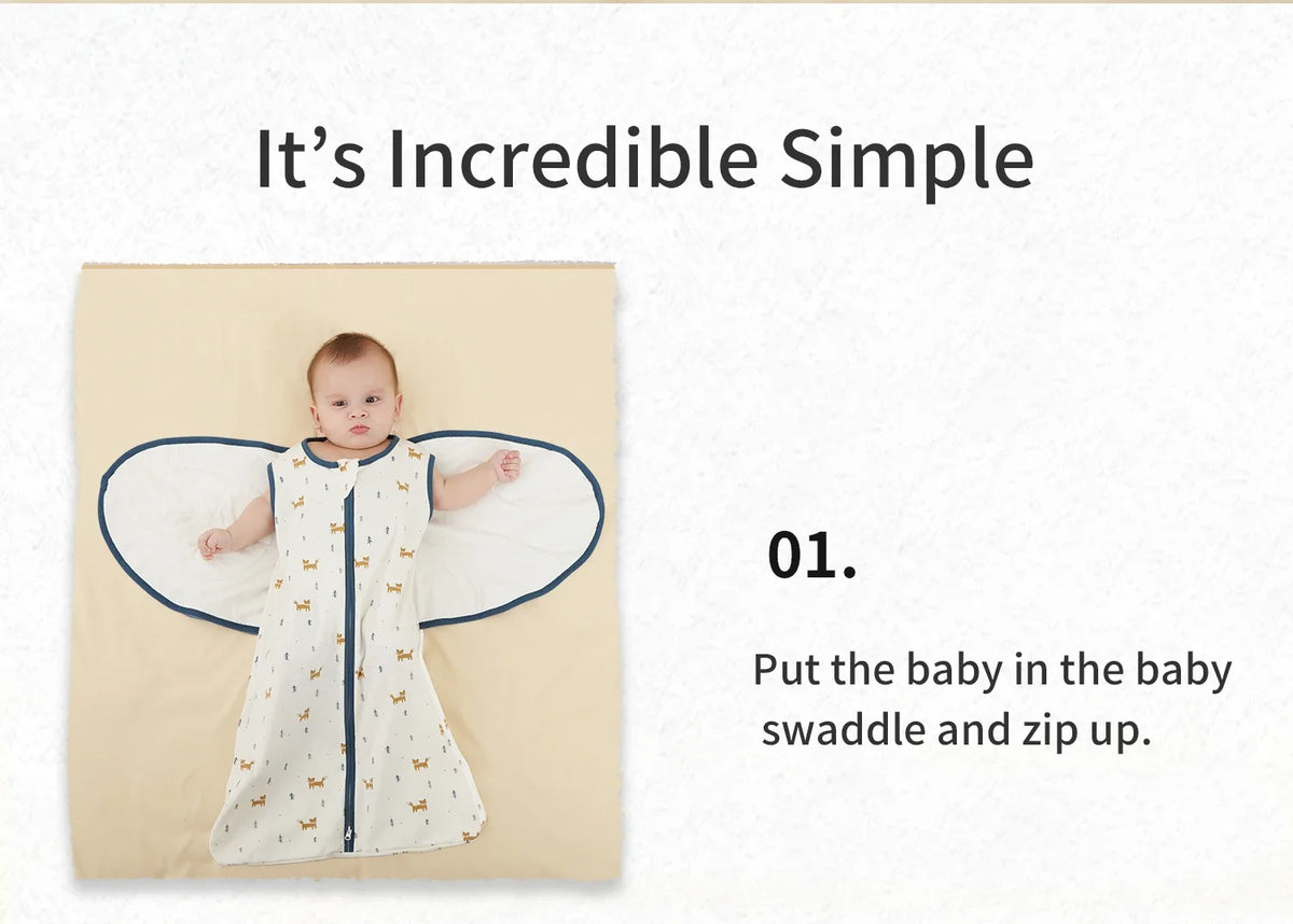 Baby Sleeping Bag For Newborn Sleep Aid Thin Soft Cotton Boys Girls Wrap Sleepwear Adjustable Breathable Baby Swaddle Blanket