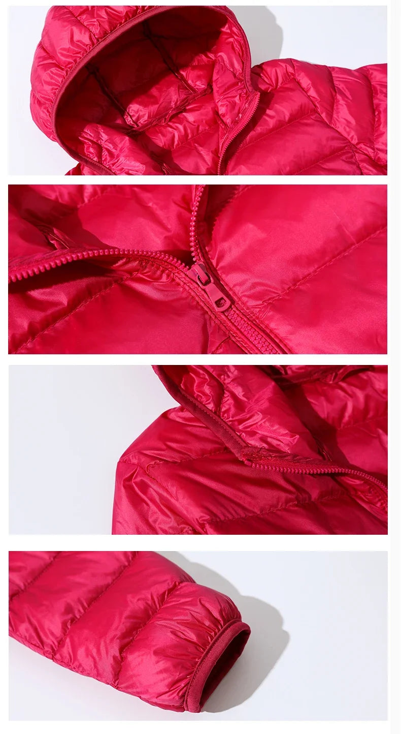 Ultra Light Down Jacket 2025 New Parkas basic Winter jackets Female Women velvet hooded Coats autumn Down Jacket Womens Outwear