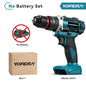 YOFIDRA 3 IN 1 25+3 Torque Electric Impact Drill  Handheld Cordless Impact Drill Woodworking Power Tool For Makita Battery Pin