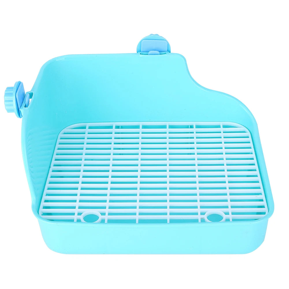 Square Shape Pet Toilet Plastic Easy to Install Small Animal Toilet for Rabbit Chinchilla Guinea Pig Cage Use