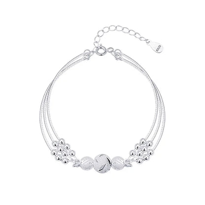 Fine 925 Sterling Silver Bead Charm Bracelet For Women Girls Lady cute Wedding Party Bohemian Fashion Jewelry Gift noble y2k