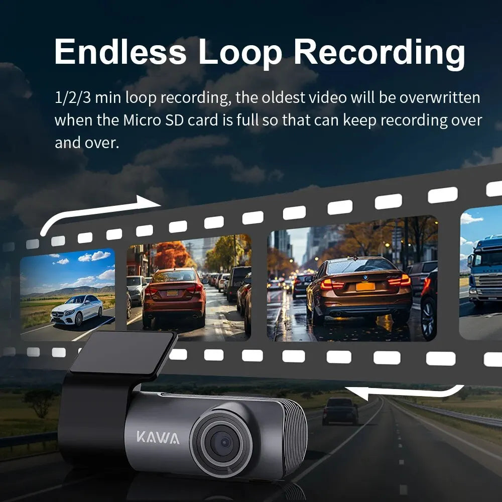 2K Dash Camera For Car DVR Dash Cam In The Car KAWA D5 Video Recorder Emergency Voice Control WiFi APP Monitor WDR Dashcam