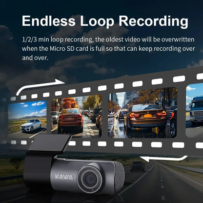 2K Dash Camera For Car DVR Dash Cam In The Car KAWA D5 Video Recorder Emergency Voice Control WiFi APP Monitor WDR Dashcam