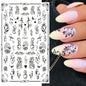 3d Nail Art Decals Spring Booming Violets Lavenders Purple Blue Pink Flowers Butterflys Stickers Decoration For Nail Tips Beauty