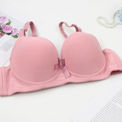 2025 New Sexy Bow Sweat Absorption Bras Solid Smooth 34/75 36/80 38/85 40/90 42/95 44/100 ABC Cup Underwear Pus Up Lingerie