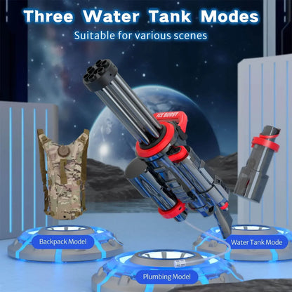 2025 The Strongest Gatling Electric Water Gun Toy, Summer Beach Pool Battle Light Shooting Water Gun Boy Adult Children Gifts