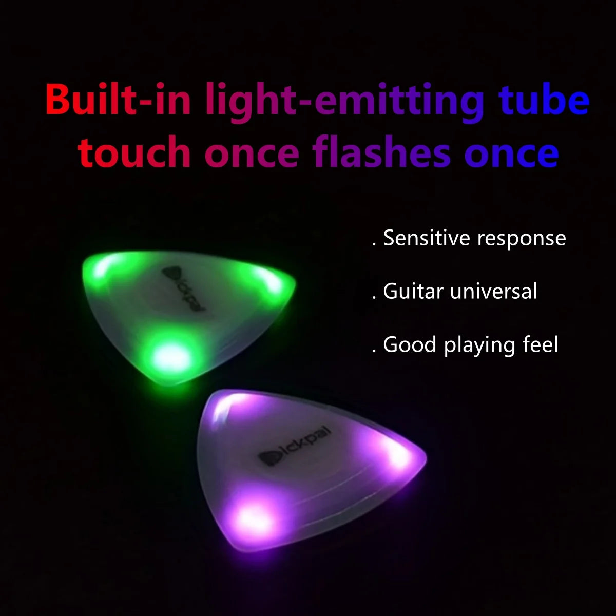 Miwayer LED Luminous Guitar Pick - ABS Electric Guitar Picks With Three-Color Light Options (White/Green/Purple)