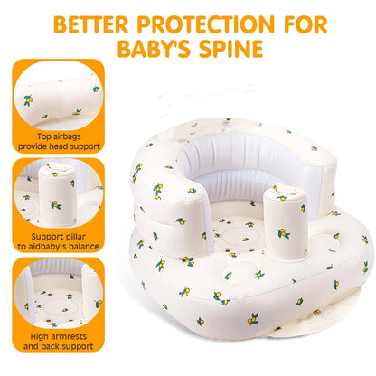 Children Inflatable Sofa,Inflatable Baby Sofa for Babies 3 Months & Up,Baby Seats for Infants, Blow Up with Built in Air Pump
