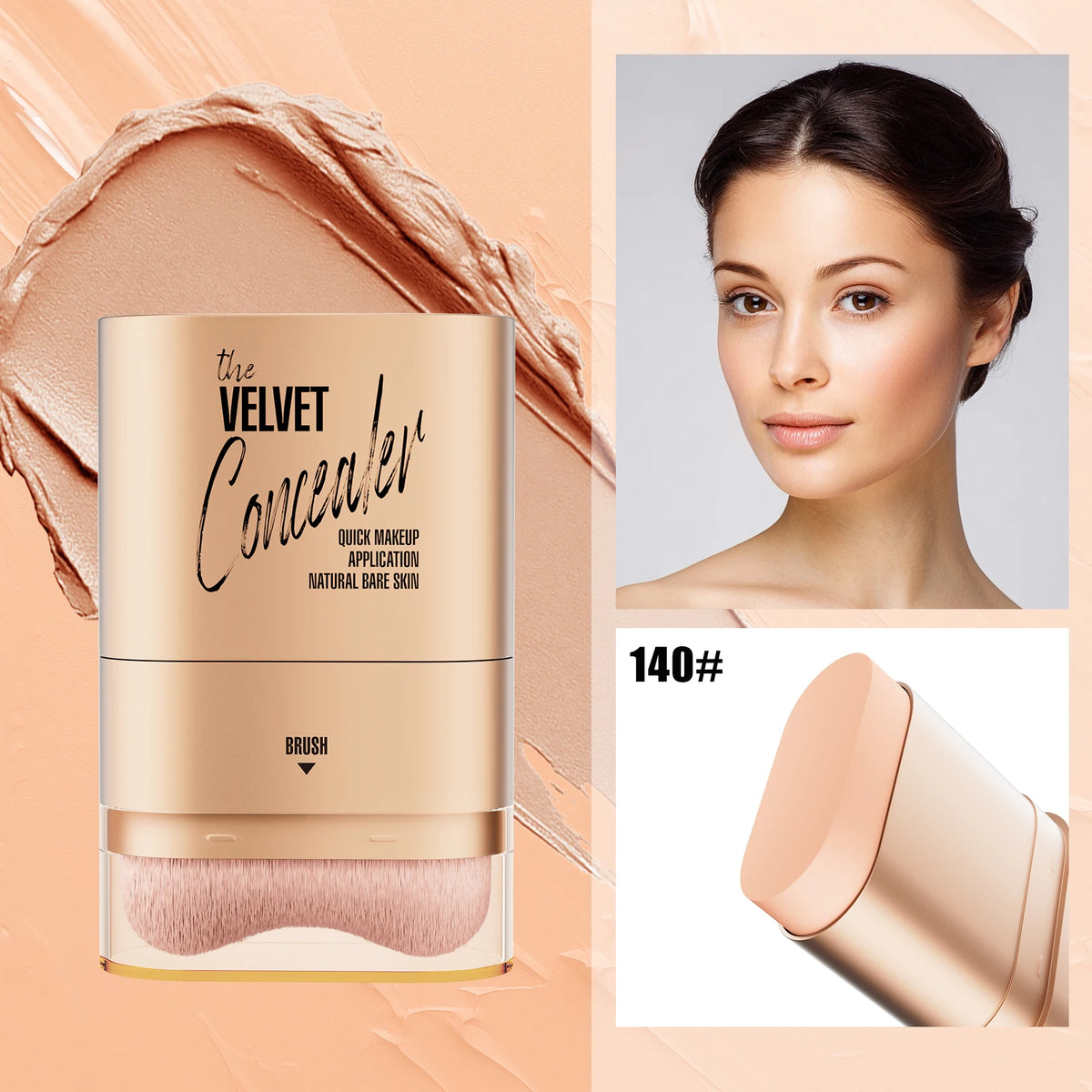 2-in-1 Concealer and Foundation Stick, Covers Dark Circles, Waterproof and Sweat-Resistant, Creates Flawless-Looking Makeup