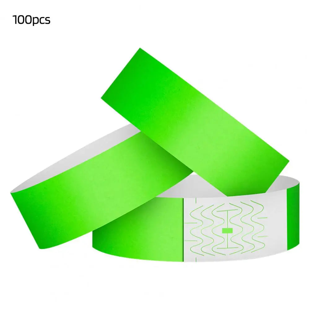 100Pcs Synthetic Paper Wristbands Disposable Waterproof Wrist Strap Event Identification Bracelets Removable Wristband Tape