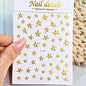 3D Metal Silver Flame Nails Stickers Gold Bronzing Stripe Lines Sliders Design Manicure French Nail Art Decoration Decal #Y2K