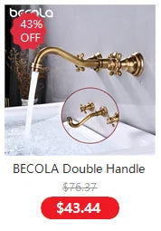 BECOLA Wall Mounted Faucet Spout Square and Round Brass Chrome/Black Spouts Waterfall Shower Faucet Accessories