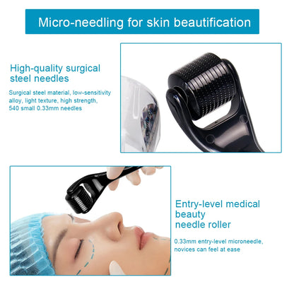 DRS 540 Titanium Derma Roller for Hair Regrowth Growth Mesoroller Beard Face DermaPen Skin Care Micro Needle Roller Dermaroller