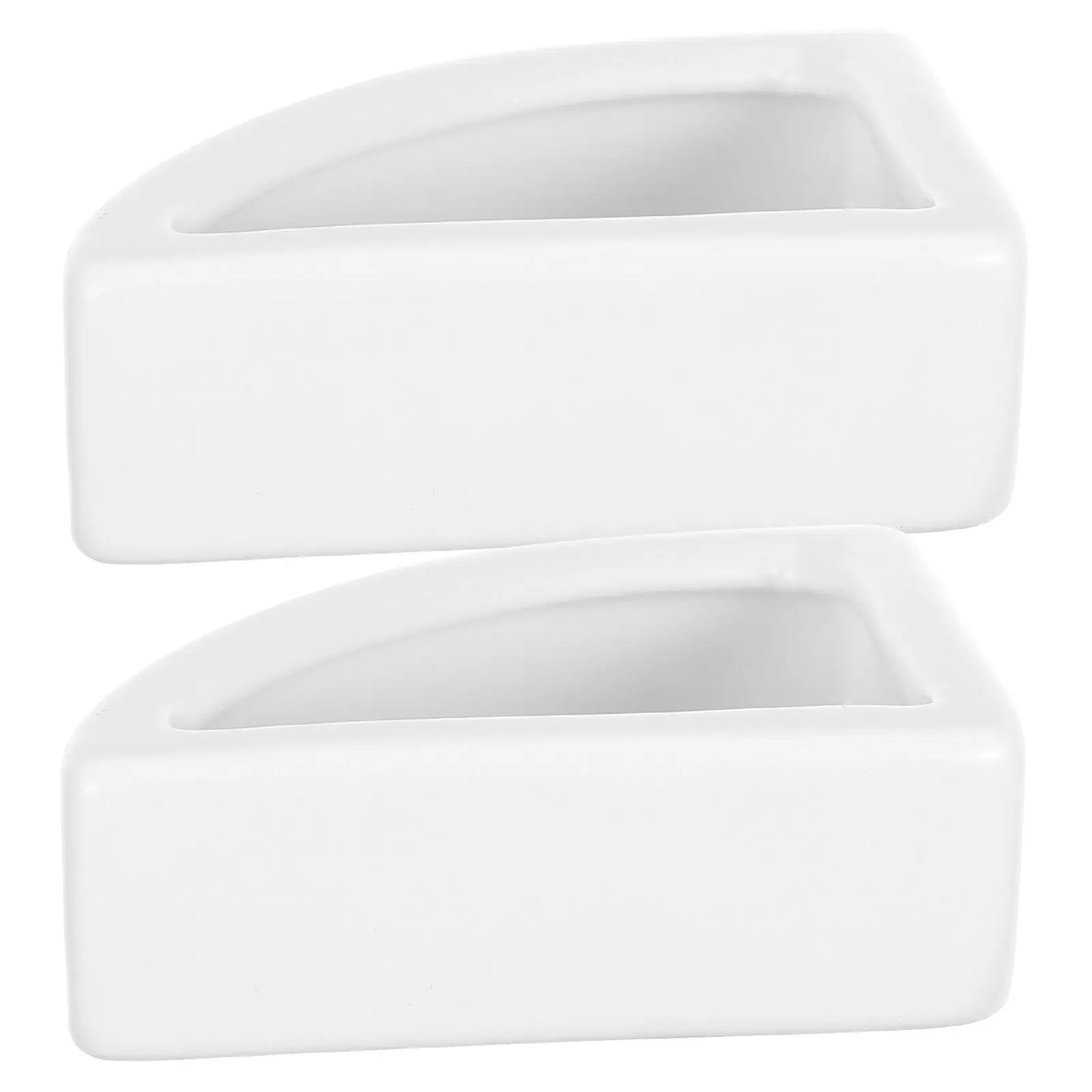 2Pcs Reinforced Ceramic Reptile Feeding Dish Set Smooth Interior Anti-Escape Design for Lizards Small Reptiles Food Water Basin