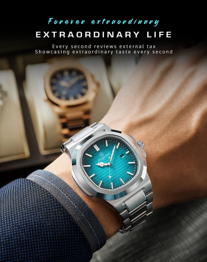 PAAZOMU Top Luxury Brand Man Watch Sports Waterproof Luminous Date Men Wristwatch Square Dial Quartz Men's Watches High Quality