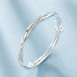 Trendy 925 Sterling Silver Bangles Bracelet Charms Cute Open for Women Fashion Jewelry Adjustment Size Cuff Wedding Party