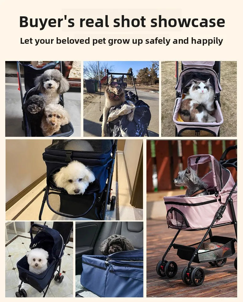 Pet cart Lightweight foldable out Pet cart Small dog cart Separable basket pet carriers and travel gear