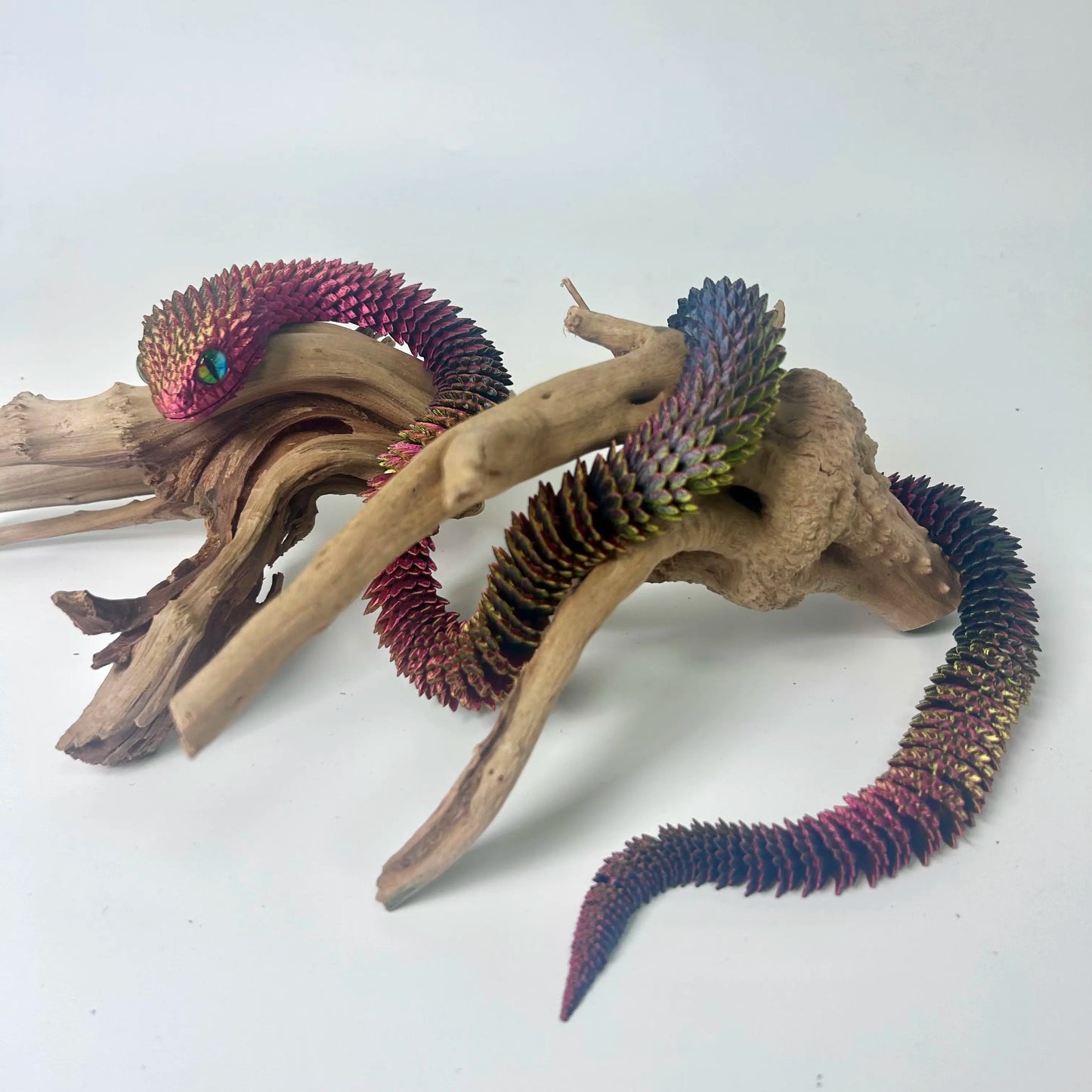 85Cm/33.46In Snake Statue Moveable Joints Animal Model Home Desktop Decoration Ornament Gift Collectible Statue