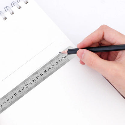 Metal Scale Stainless Steel Straight Ruler Measuring Stationery Drafting Accessories Hand Measuring Tool School Office Supplies