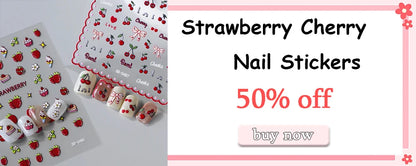 1PC 5D Macaron Flower/Fruit Nail Charms Sticker Embossed Bear/Rabbit/Letter Nails Slider Decals Summer Adhesive Manicure Decor&Y