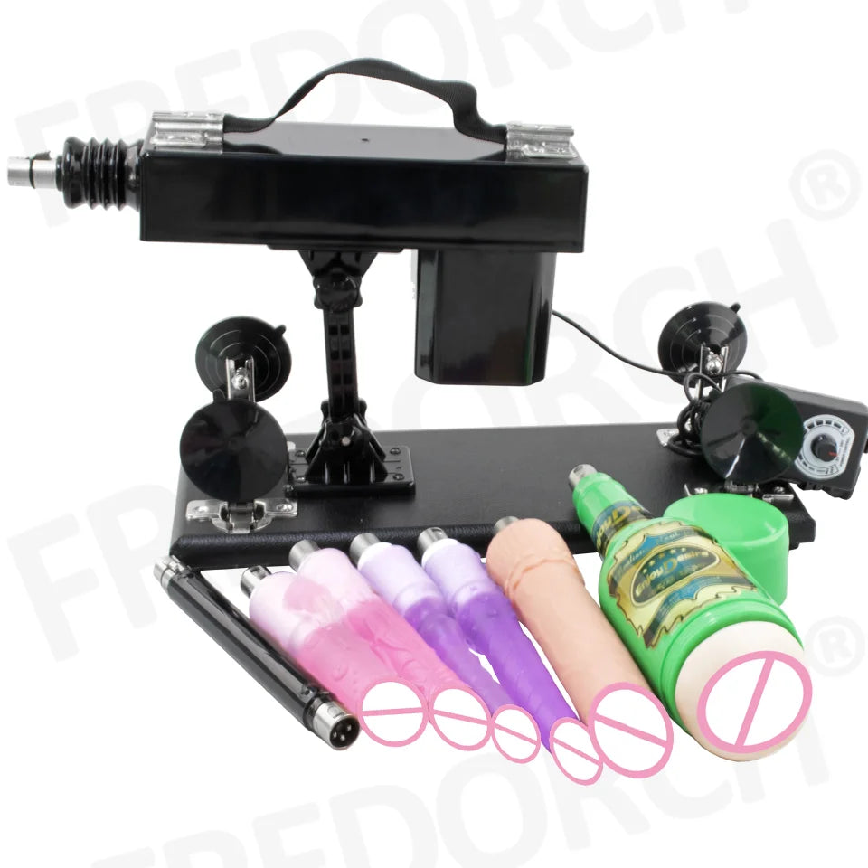 FREDORCH Sex Machines More Attachment Masturbating Pumping Sex Gun Adjustable with Dildo Couples Sex Toy Love Machine for Couple