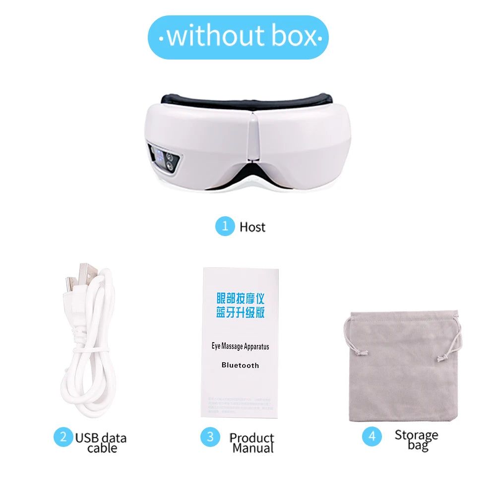 6D Smart Vibration Eye Massager Airbag Compress Eye Care Instrument Bluetooth Music Eye Massage Sleepping Mask Eye Relax Fatigue