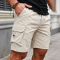 Men's Summer Cargo Shorts Multi-Pocket Drawstring Pants Casual Loose Fit Knee-Length Shorts for Outdoor & Streetwear
