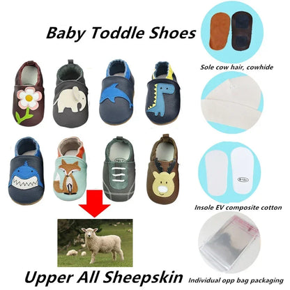Toddle Baby Shoes Newborn Infant Shoe Boys Girls Soft Genuine First Walkers Baby Moccasins 0-24Months Cowhide Bottom Skid-Proof