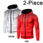 2023 Autumn and Winter New European and American Solid Color Fleece Sweater Pants Men's Casual Zipper Sports Hat Set