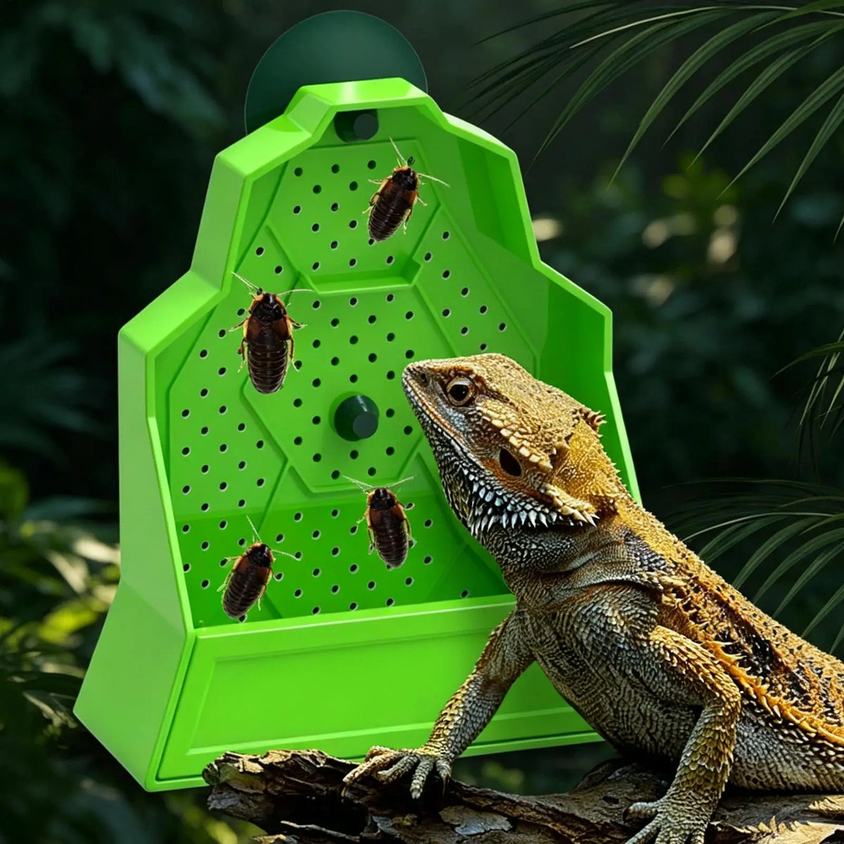 Corner Reptiles Feeder Box With Suction Cups Wall Mounted Terrariums Feeding Dish For Lizards Geckos Pet Reptile Feeder