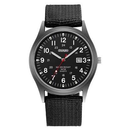 Fashion Mens Watches Luminous Hands Clock Luxury Military Sports Calendar Quartz Wristwatch Men Casual Nylon Watch Reloj Hombre
