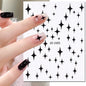 3d Nail Art Stickers Red Black White Love Hearts Stars Clouds French Full Tips Adhesive Nail Decals Slider For Manicure