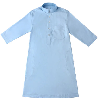 Muslim Saudi Arab Boys Robe Kids Abaya Kaftan Prayer Islam Ramadan Clothing Long Sleeve Thobe Middle East Teenage Dress Dubai