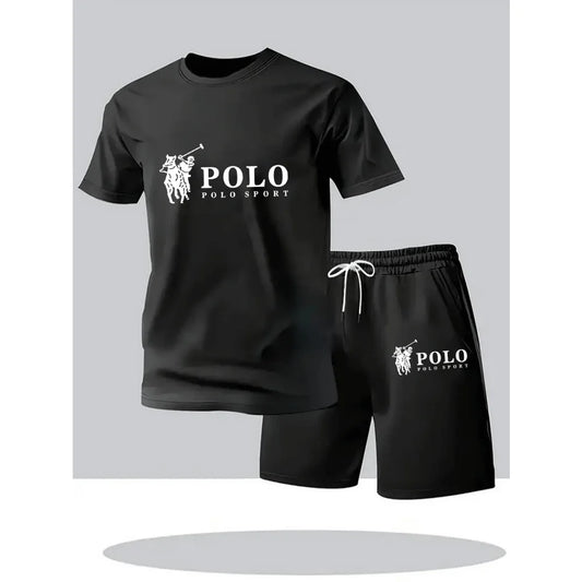 2026 Summer Men's Set Urban Casual Fashion T-shirt and Shorts High Quality Crew Neck Short Sleeve Outfits Male Daily Sportswear