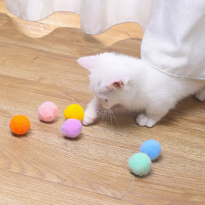 20/100/200/300/500pcs Cat Toys Cute Funny Stretch Plush Ball Cat Toy， Ball Creative Colorful Interactive Cat Puff Balls Chew Toy